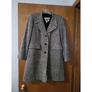 J Percy for Marvin Richards Made in USA Vintage Wool Coat Grey Classic Preppy 6